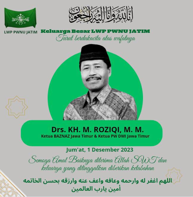 KH Roziqi Ketua DMI Jatim Meninggal Dunia