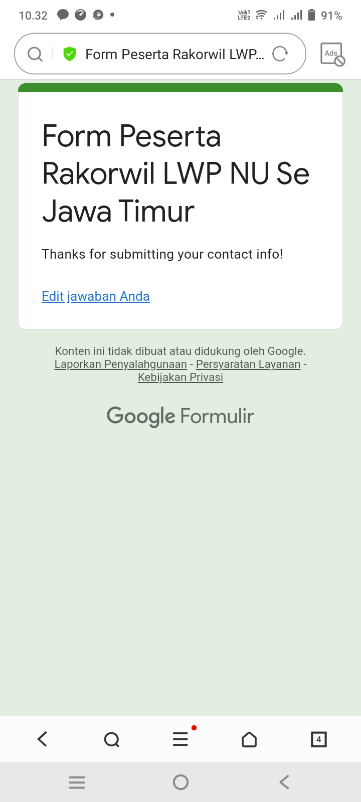 Update Peserta Rakorwil LWP